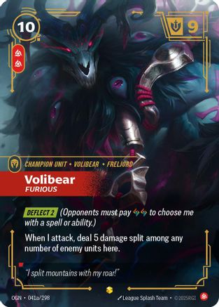 Volibear - Furious (Alternate Art) (041a/298) - Origins Foil | Grognard Games