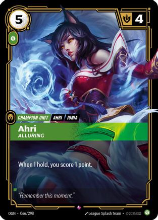 Ahri - Alluring (066/298) - Origins Foil | Grognard Games