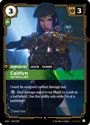 Caitlyn - Patrolling (068/298) - Origins Foil | Grognard Games