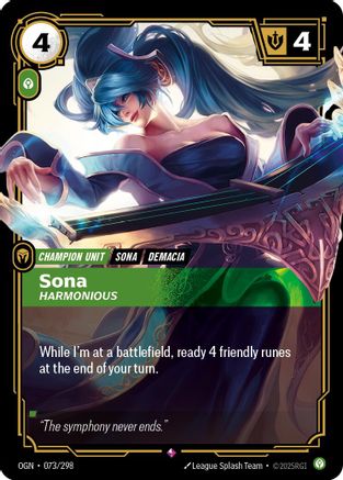 Sona - Harmonious (073/298) - Origins Foil | Grognard Games