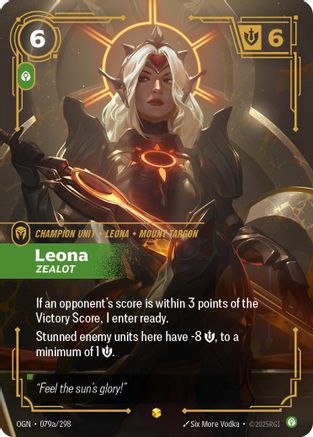 Leona - Zealot (Alternate Art) (079a/298) - Origins Foil | Grognard Games