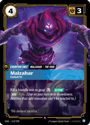 Malzahar - Fanatic (113/298) - Origins Foil | Grognard Games