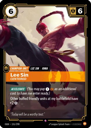Lee Sin - Centered (151/298) - Origins Foil | Grognard Games