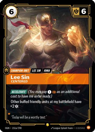 Lee Sin - Centered (Alternate Art) (151a/298) - Origins Foil | Grognard Games