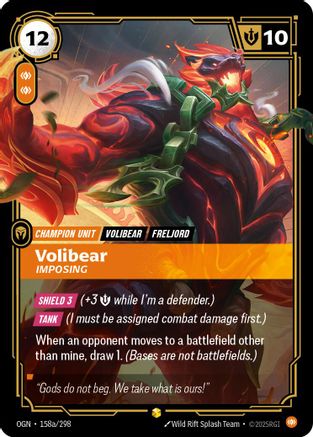 Volibear - Imposing (Alternate Art) (158a/298) - Origins Foil | Grognard Games