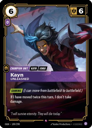 Kayn - Unleashed (189/298) - Origins Foil | Grognard Games