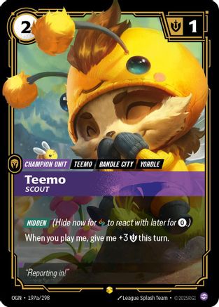 Teemo - Scout (Alternate Art) (197a/298) - Origins Foil | Grognard Games
