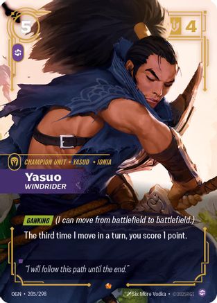 Yasuo - Windrider (205/298) - Origins Foil | Grognard Games