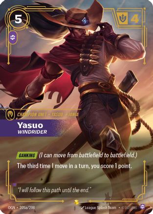 Yasuo - Windrider (Alternate Art) (205a/298) - Origins Foil | Grognard Games