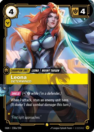 Leona - Determined (Alternate Art) (238a/298) - Origins Foil | Grognard Games