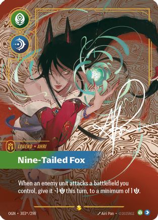 Ahri - Nine-Tailed Fox (Signature) (303*/298) - Origins Foil | Grognard Games
