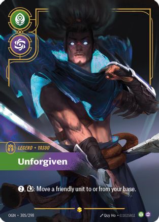 Yasuo - Unforgiven (Showcase) (305/298) - Origins Foil | Grognard Games