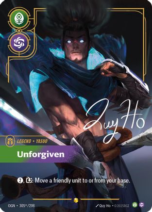Yasuo - Unforgiven (Signature) (305*/298) - Origins Foil | Grognard Games