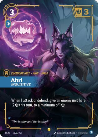Ahri - Inquisitive (Alternate Art) (119a/298) - Origins Foil | Grognard Games
