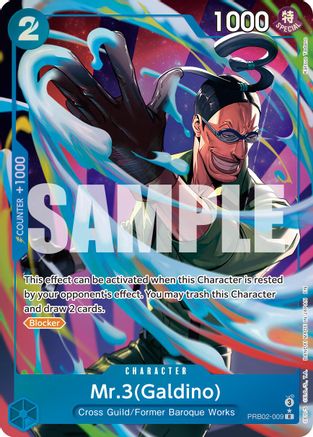 Mr.3(Galdino) - PRB02-009 (Alternate Art) (PRB02-009) - Premium Booster -The Best- Vol. 2 Foil | Grognard Games