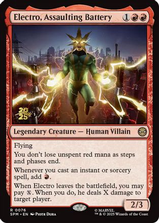 Electro, Assaulting Battery (PRE-076) - Prerelease Cards Foil | Grognard Games