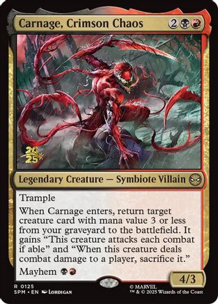 Carnage, Crimson Chaos (PRE-125) - Prerelease Cards Foil | Grognard Games