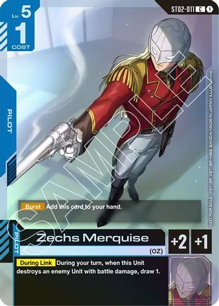 Zechs Merquise (Championship Participation Pack 01) - Gundam Promotional Cards (ST02-011) Holofoil