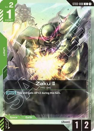 Zaku II (Championship Participation Pack 01) - Gundam Promotional Cards (ST03-008) Holofoil