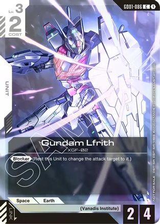 Gundam Lfrith (Championship Participation Pack 01) - Gundam Promotional Cards (GD01-086) Holofoil