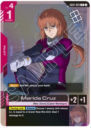 Marida Cruz (Judge Pack 01) - Gundam Promotional Cards (GD01-093) Holofoil