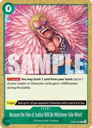 Because the Side of Justice Will Be Whichever Side Wins!! (Tournament Pack 2025 Vol. 4) (OP05-037) - One Piece Promotion Cards | Grognard Games