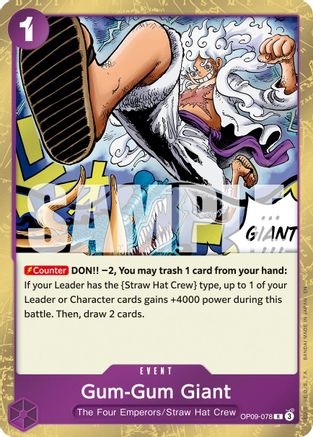 Gum-Gum Giant (Reprint) (OP09-078) - Premium Booster -The Best- Vol. 2 Foil | Grognard Games