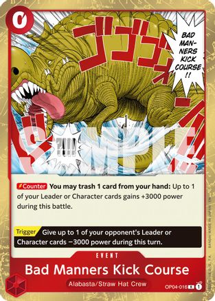 Bad Manners Kick Course (Reprint) (OP04-016) - Premium Booster -The Best- Vol. 2 Foil | Grognard Games