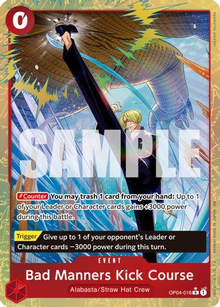 Bad Manners Kick Course (Alternate Art) (OP04-016) - Premium Booster -The Best- Vol. 2 Foil | Grognard Games