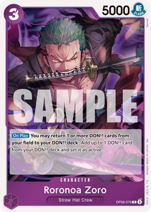 Roronoa Zoro - OP09-076 (OP09-076) - Premium Booster -The Best- Vol. 2 Foil | Grognard Games
