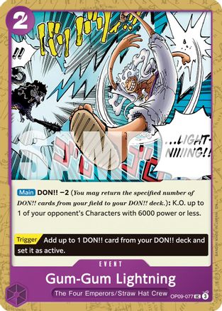 Gum-Gum Lightning (Reprint) (OP09-077) - Premium Booster -The Best- Vol. 2 | Grognard Games