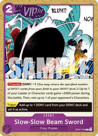 Slow-Slow Beam Sword (Reprint) (OP07-076) - Premium Booster -The Best- Vol. 2 | Grognard Games