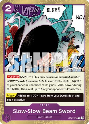 Slow-Slow Beam Sword (Pirate Foil) (OP07-076) - Premium Booster -The Best- Vol. 2 Foil | Grognard Games