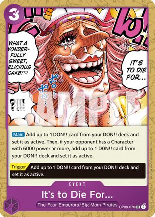 It's to Die For (Reprint) (OP08-076) - Premium Booster -The Best- Vol. 2 | Grognard Games