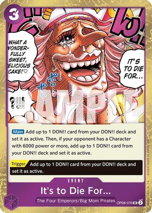 It's to Die For (Pirate Foil) (OP08-076) - Premium Booster -The Best- Vol. 2 Foil | Grognard Games