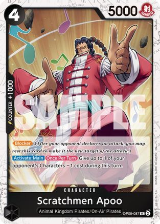 Scratchmen Apoo - OP08-087 (Pirate Foil) (OP08-087) - Premium Booster -The Best- Vol. 2 Foil | Grognard Games