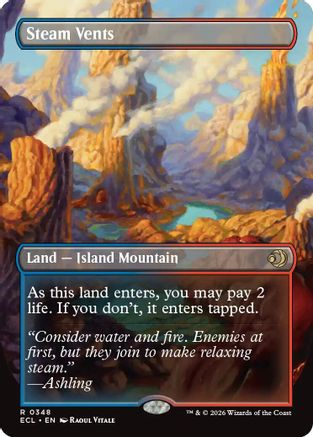 Steam Vents (Borderless) (ECL-348) - Lorwyn Eclipsed Foil | Grognard Games