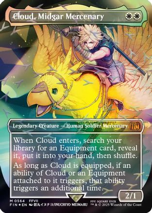 Cloud, Midgar Mercenary (Borderless) (Chocobo Track Foil) (FIN-564) - FINAL FANTASY Foil | Grognard Games