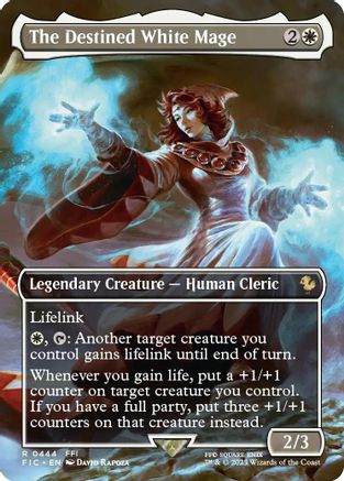 The Destined White Mage (Borderless) (FIC-444) - Commander: FINAL FANTASY Foil | Grognard Games