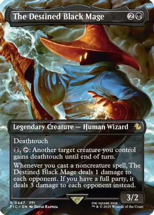 The Destined Black Mage (Borderless) (FIC-447) - Commander: FINAL FANTASY Foil | Grognard Games