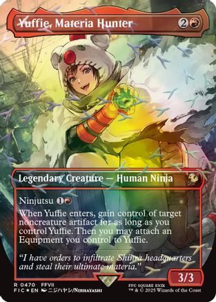 Yuffie, Materia Hunter (Borderless) (Chocobo Track Foil) (FIC-470) - Commander: FINAL FANTASY Foil | Grognard Games