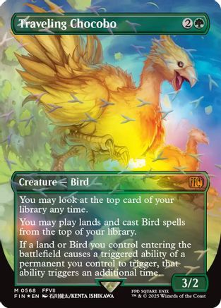 Traveling Chocobo (Borderless) (Chocobo Track Foil) (FIN-568) - FINAL FANTASY Foil | Grognard Games