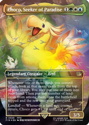 Choco, Seeker of Paradise (Borderless) (Chocobo Track Foil) (FIN-569) - FINAL FANTASY Foil | Grognard Games