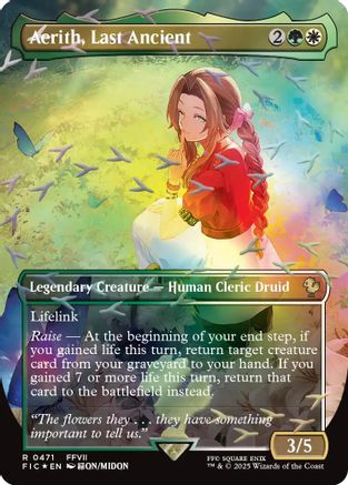 Aerith, Last Ancient (Borderless) (Chocobo Track Foil) (FIC-471) - Commander: FINAL FANTASY Foil | Grognard Games