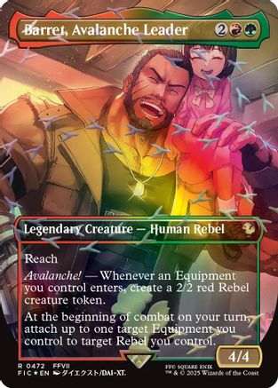 Barret, Avalanche Leader (Borderless) (Chocobo Track Foil) (FIC-472) - Commander: FINAL FANTASY Foil | Grognard Games