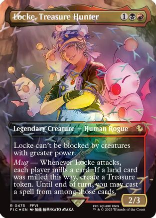 Locke, Treasure Hunter (Borderless) (Chocobo Track Foil) (FIC-475) - Commander: FINAL FANTASY Foil | Grognard Games