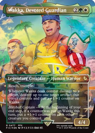 Wakka, Devoted Guardian (Borderless) (Chocobo Track Foil) (FIC-477) - Commander: FINAL FANTASY Foil | Grognard Games