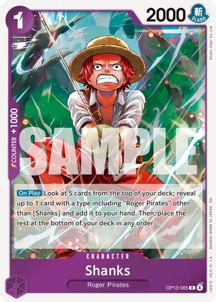 Shanks (065) (OP13-065) - Carrying On His Will Foil | Grognard Games