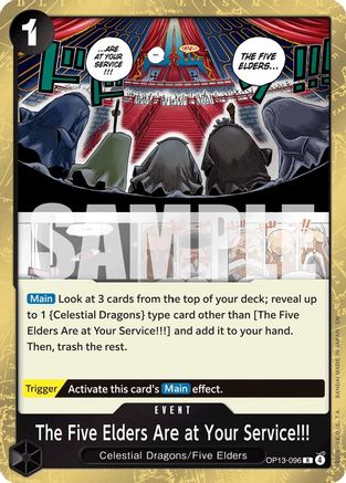 The Five Elders Are at Your Service!!! (OP13-096) - Carrying On His Will Foil | Grognard Games