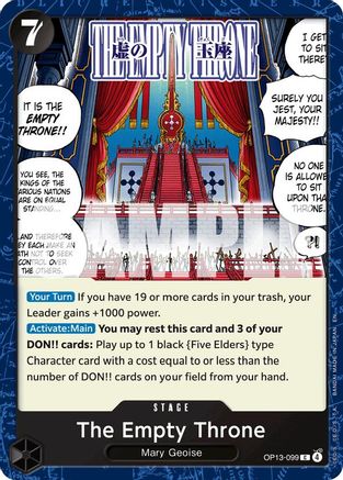 The Empty Throne (OP13-099) - Carrying On His Will | Grognard Games